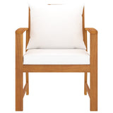 Garden Chairs 2 pcs with Cream Cushions Solid Wood Acacia 318340