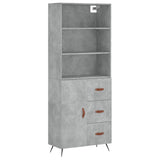 Highboard Concrete Grey 69.5x34x180 cm Engineered Wood 3189417