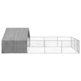 Outdoor Dog Kennel with Run 7x3x1.9 m Galvanised Steel 3329244