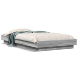 Bed Frame with LED Lights without Mattress Grey Sonoma 75x190cm 3281159