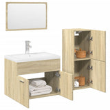 4 Piece Bathroom Furniture Set Sonoma Oak Engineered Wood 3325008