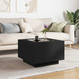 ZNTS Coffee Table with LED Black 60x60x40 cm Engineered Wood 847568