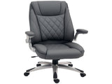 Faux Leather Executive Swivel Office Chair - Dark Grey T3398P344732