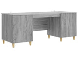 Desk with Shelf Grey Sonoma 142.5 x 50 x 75 cm Engineered Wood 3414600