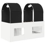 Bed with Tunnel 4 pcs White and Black Engineered Wood 3423490