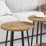 Side Table Set with Shelf 2 pcs Artisan Oak and Black 869707