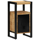 Bathroom Furniture Set 4 pcs Brown and Black Solid Mango Wood 3305658