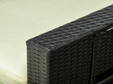 5PC PE Rattan Sun Lounger, Outdoor Wicker 5-level Adjustable Recliner Sofa Bed with Storage Side T3398P317829