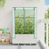 Raised Bed with Greenhouse Cover Rattan Look 80x40x138 cm 4015842