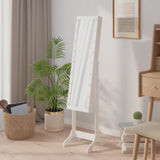 Free-Standing Mirror with LED White 34x37x146 cm 351766
