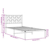 Metal Bed Frame without Mattress with Headboard White 90x200cm 374479