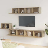 5 Piece TV Cabinet Set Sonoma Oak Engineered Wood 3114432
