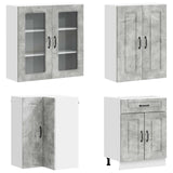 Kitchen Unit KALMAR 8 pcs Concrete Grey Engineered Wood 3438450