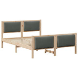 Bed Frame with Headboard Dark Grey 135 x 190 cm Fabric 878340