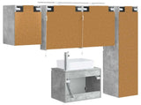 Bathroom Cabinet Set 5 pcs Concrete Grey Engineered Wood 3407314
