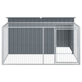 Dog House with Run Anthracite 197x194x110 cm Galvanised Steel 3214224