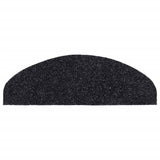 Stair Mats Self-adhesive 15 pcs 65x21x4 cm Black Half Round Large 132698
