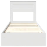 Storage Bed with Headboard White 90 x 190 cm Engineered Wood 3409938