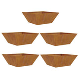 Garden Planter 5 pcs Rusty 40 x 40 x 15 cm Weathering Steel 873823