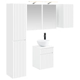 Bathroom Cabinet Set 5 pcs White Engineered Wood 3407343