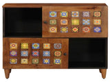 Sideboard with Storage Walnut 80 x 33 x 75 cm Solid Mango Wood 4018251