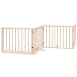 Dog Gate with Door Foldable 4 Panels 320 cm Poplar Wood 352177