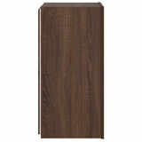 TV Wall Cabinet with LED Lights Brown Oak 30.5x35x70 cm 837244