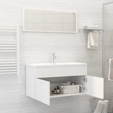 ZNTS Bathroom Furniture Set White Engineered Wood 3071333