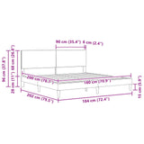 Bed Frame with Headboard Dark Grey 180 x 200 cm Fabric 42027825