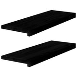 Window Sills 2 pcs Brown Black 70x30x2 cm Solid Wood Oak 4009189