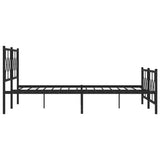 Metal Bed Frame without Mattress with Footboard Black 193x203cm 376250
