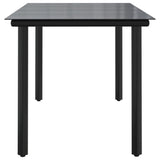Garden Dining Table Black 160x80x74cm Steel and Tempered Glass 319283