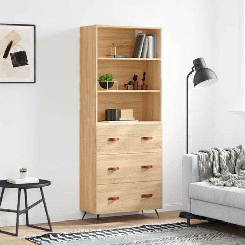 Highboard Sonoma Oak 69.5x34x180 cm Engineered Wood 3189352