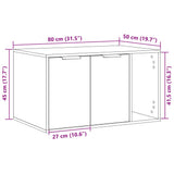 Cat Litter Box Enclosure Brown Oak 80x50x45 cm Engineered Wood 857739