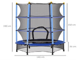 4.6FT/55" Kids Trampoline with Safety Enclosure, Outdoor Indoor Use, for Ages 3-10 Years, Blue T3398P348062