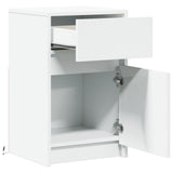 Bedside Cabinets with LED Lights 2 pcs White Engineered Wood 851999