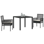 Garden Dining Set 3 pcs Black Poly rattan 3334855