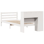 ZNTS Bookcase Bed without Mattress White 100x200 cm Solid Wood Pine 3322220