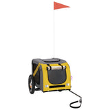 Pet Bike Trailer Yellow and Grey Oxford Fabric and Iron 93868