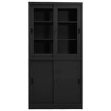 Office Cabinet with Sliding Door Anthracite 90x40x180 cm Steel 335965