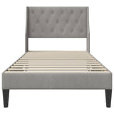 Bed Frame with Headboard Light Grey 90 x 190 cm Velvet 42027454