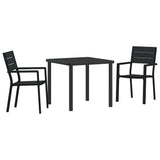 Garden Dining Set 3 pcs Black Powder-Coated Steel 3379142