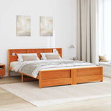 Bed Frame with Headboard Wax Brown 180 x 200 cm Engineered Wood 3394218