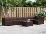 6-Seater Garden Sofa Rattan Look PP Brown 3444103