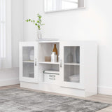 Vitrine Cabinet High Gloss White 120x30.5x70 cm Engineered Wood 802792