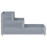 3-Tier Raised Bed Grey 120x80 cm Solid Wood Pine 4010311