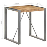 321599 Dining Table 70x70x75 cm Solid Rough Mango Wood