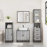 3 Piece Bathroom Furniture Set Grey Sonoma Engineered Wood 3301128