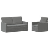 Sofa Set 2 pcs Dark Grey Velvet 3433204