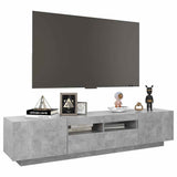 TV Cabinet with LED Lights Concrete Grey 180x35x40 cm 3081901